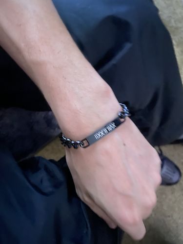 Customer photo review of Bracelet gourmette homme personnalisable en acier inoxydable