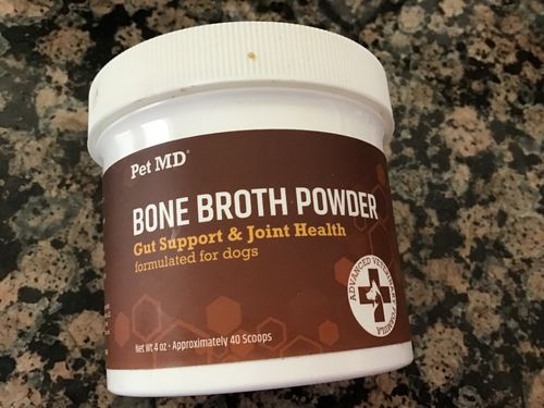 Customer photo review of Bone Broth Powder for Dogs - 4 oz
