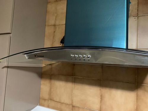 Customer photo review of Campana Extractora Cocina 900mm Cristal Templado Acero Inox