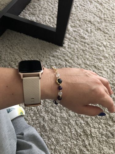 Customer photo review of Bracelet Amincissant en Améthyste et Pierre de Lune | Or fin