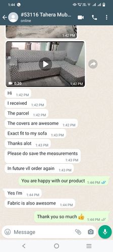 Customer photo review of Gray Diamond Elastic  L-Shape Sofa Slipcovers.