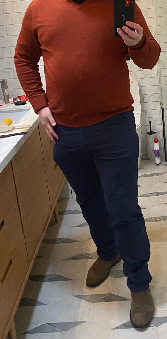 Customer photo review of Ultra Stretch Chino Pants - Slim Fit - Navy
