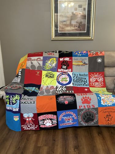 T-shirt quilt from south douglas elementary school by Tiffany from GA