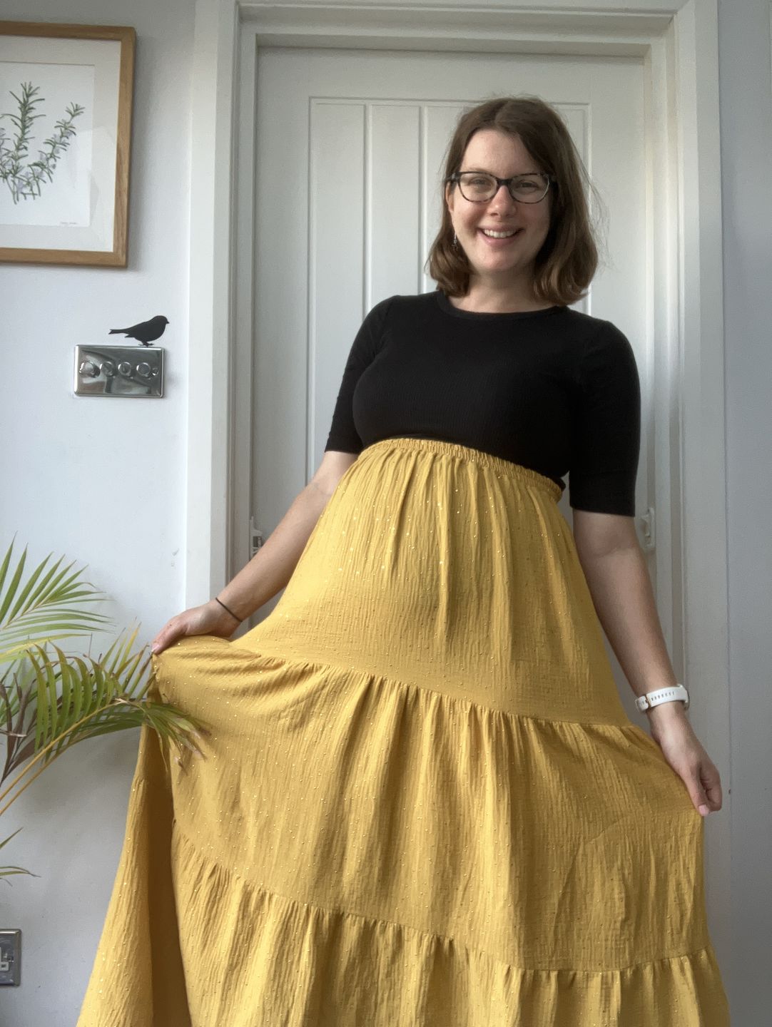 Customer photo review of Gold Speckled Double Gauze Fabric