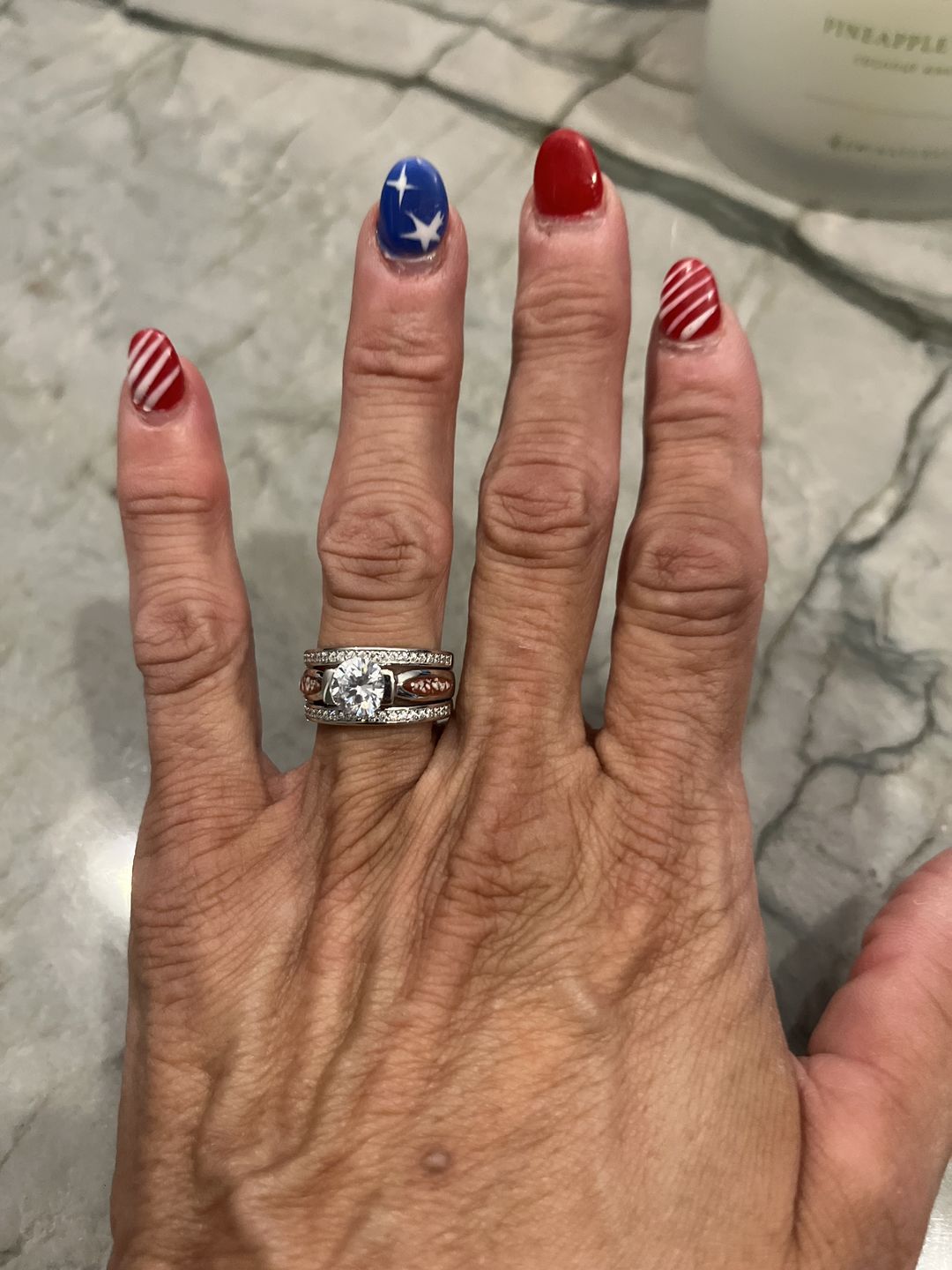 Customer photo review of Silver Ring with Gem and Cremation Ash