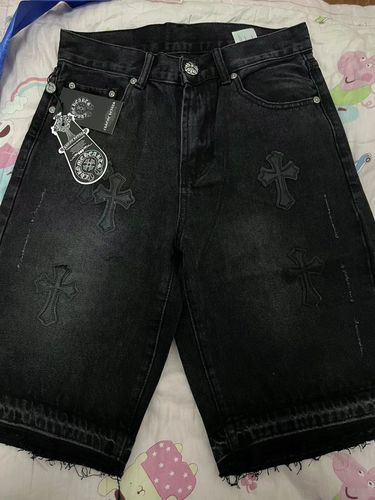 Customer photo review of Chrome Hearts Patch Denim Shorts