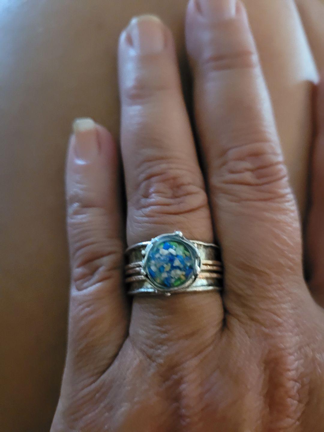 Customer photo review of Two Tone Spin Ring