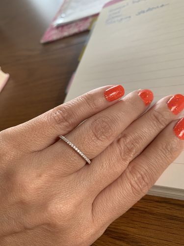 Customer photo review of Pave CZ Eternity Ring in Sterling Silver