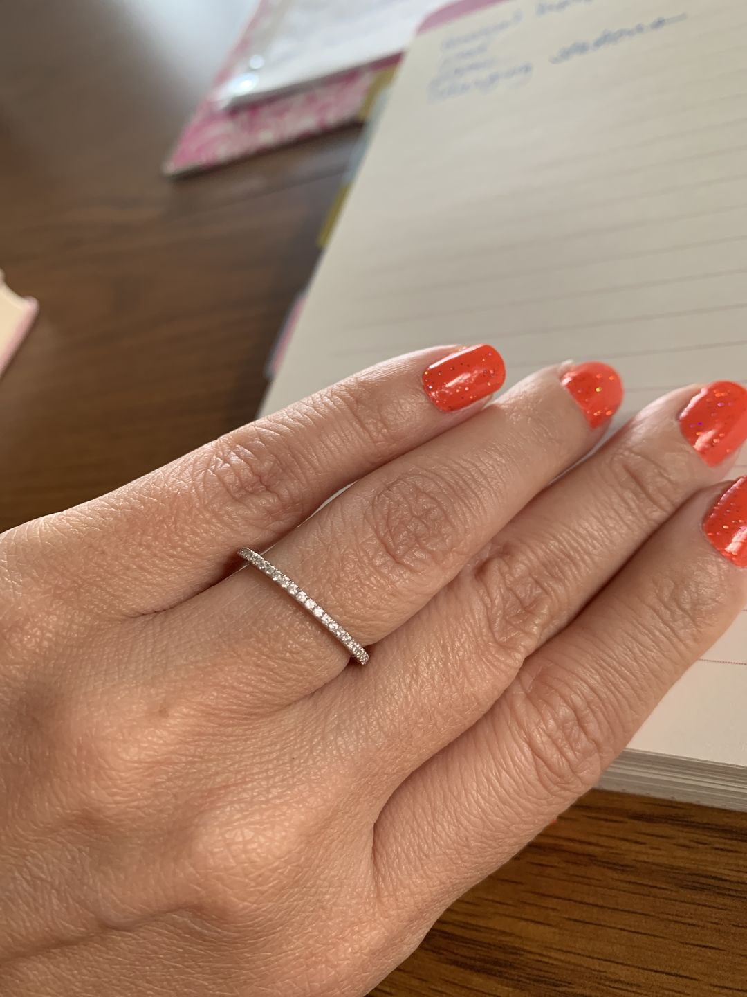 Customer photo review of Pave CZ Eternity Ring in Sterling Silver