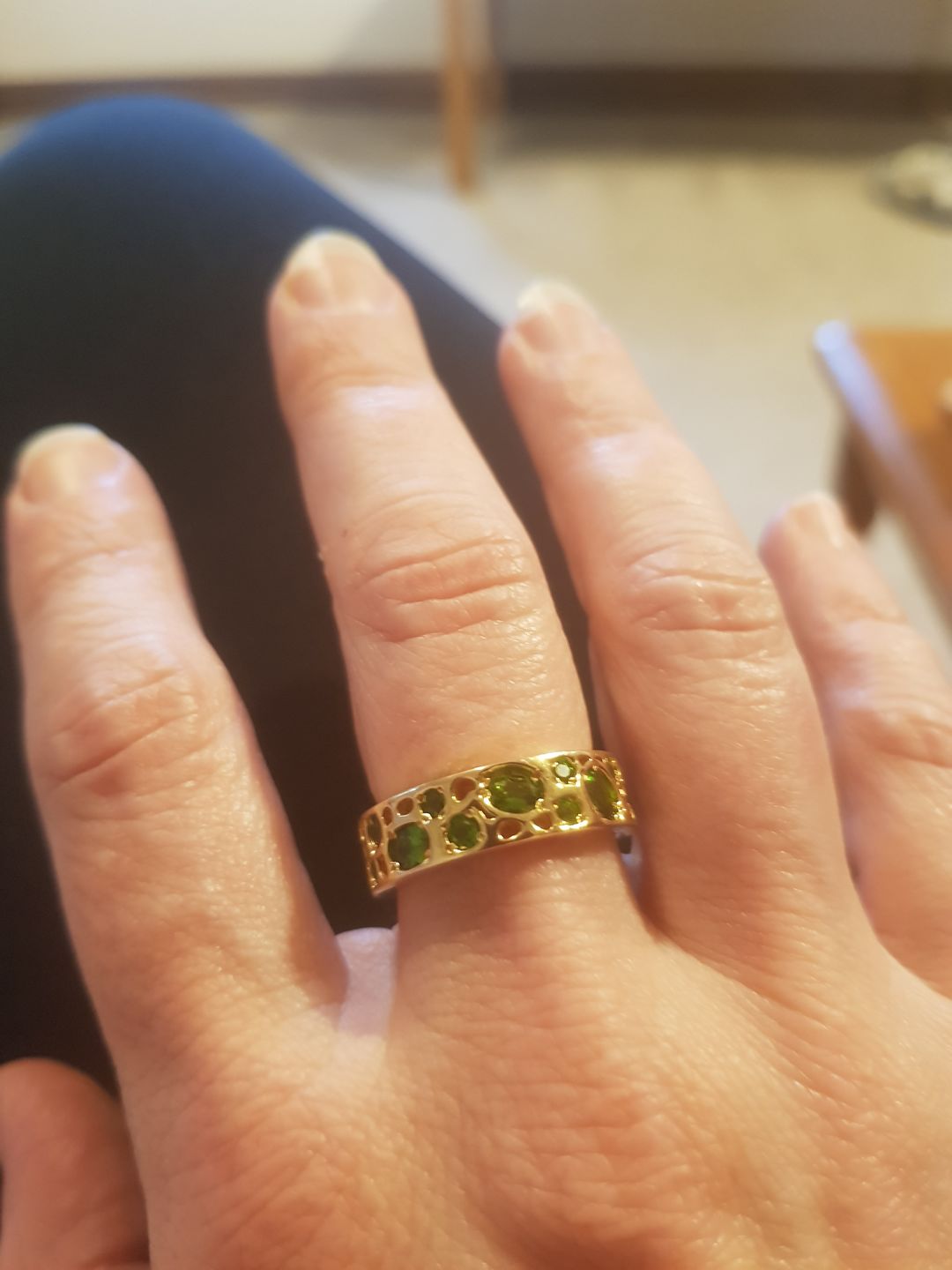 Customer photo review of Diopside Lattice Band Ring