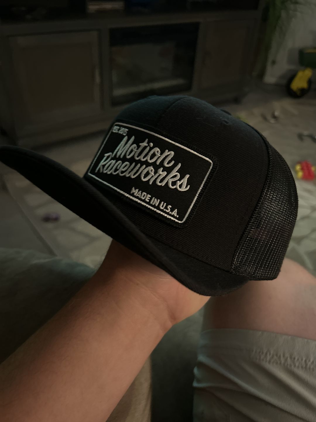 Customer photo review of Motion Heritage Flat Bill Black Snapback 95-134