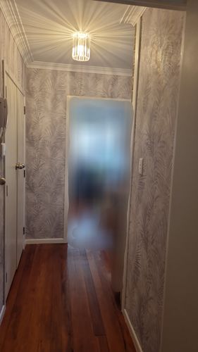 Customer photo review of Soft Palm Leaf Wallpaper - 5 Colours