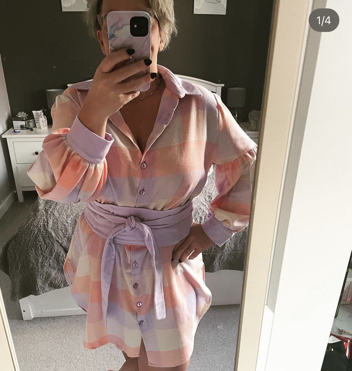 Customer photo review of Pastel Squares Brushed Cotton Fabric