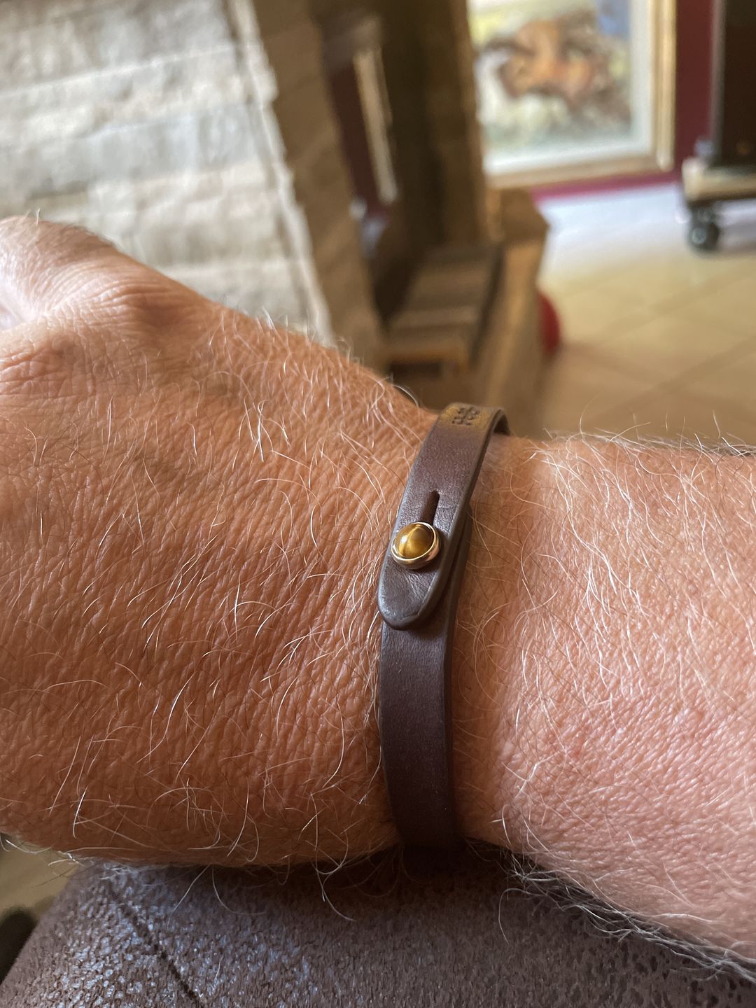 Customer photo review of Bracciale pelle io Occhio di Tigre Tulsi