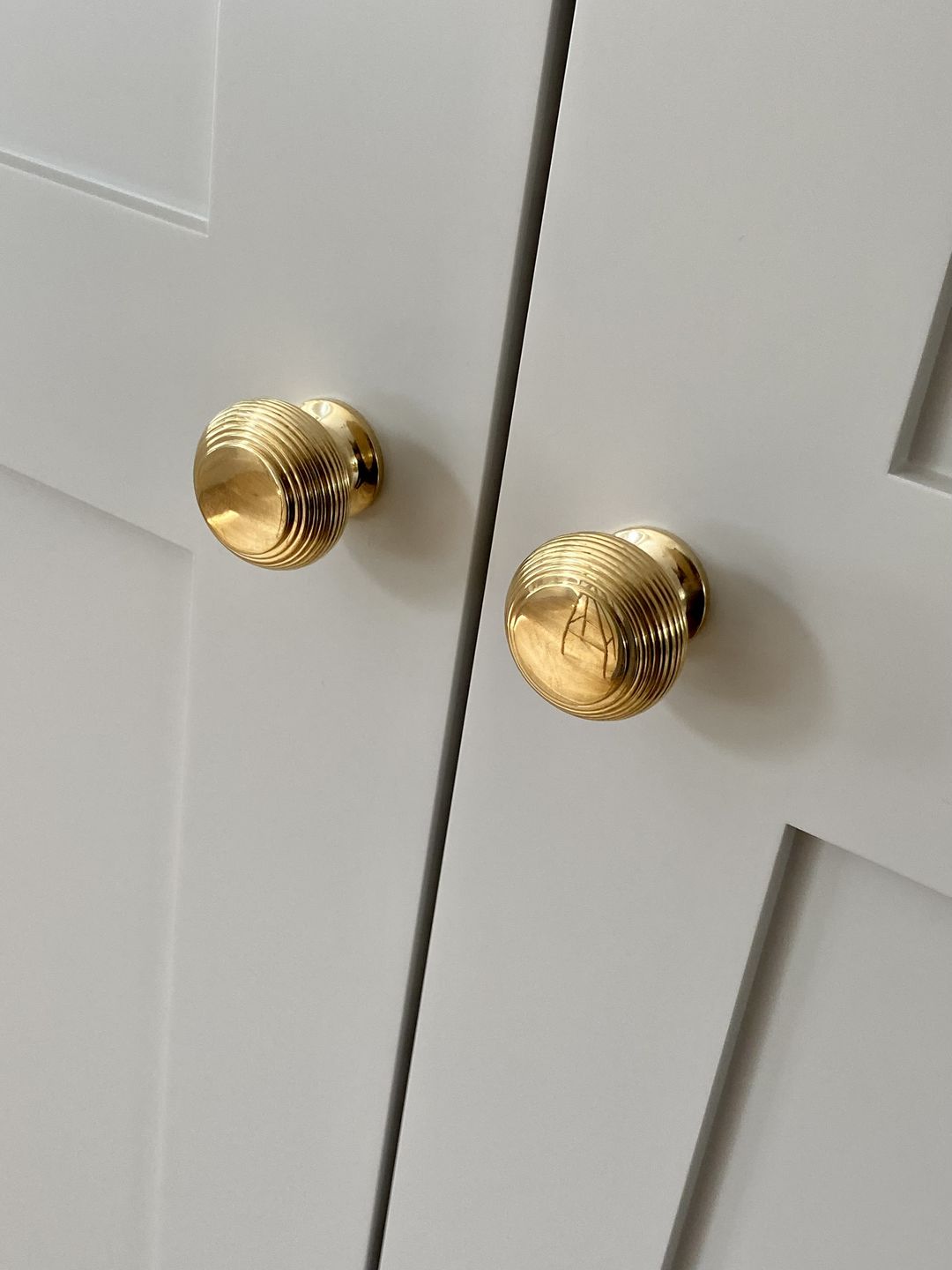 Customer photo review of Solid Brass Beehive Cupboard Knobs