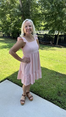Customer photo review of Plaid Print Dress - Orange