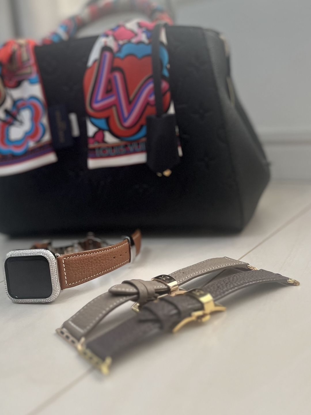 Customer photo review of SB_Apple Watch用レザーバンド 41mm 40mm 38mm / シルバーメタル