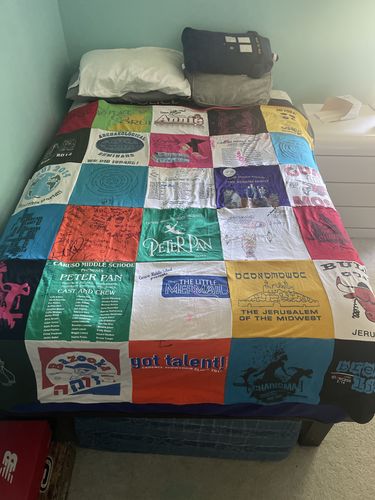 T-shirt quilt from elms middle school by Cindy from IL