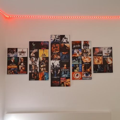 Customer photo review of Movie Collage Wall Art Framed, Classic Movie Or TV Show Canvas Poster, Customize Any Image/ Home Decor 5 Panel Prints