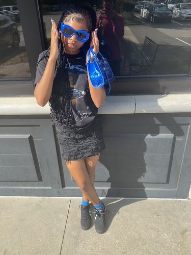 Customer photo review of Young Thug Blue Graphic T-Shirt