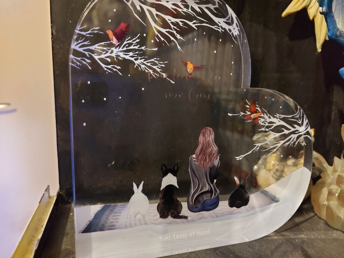 Customer photo review of Toujours à mes côtés - Cœur en verre personnalisé