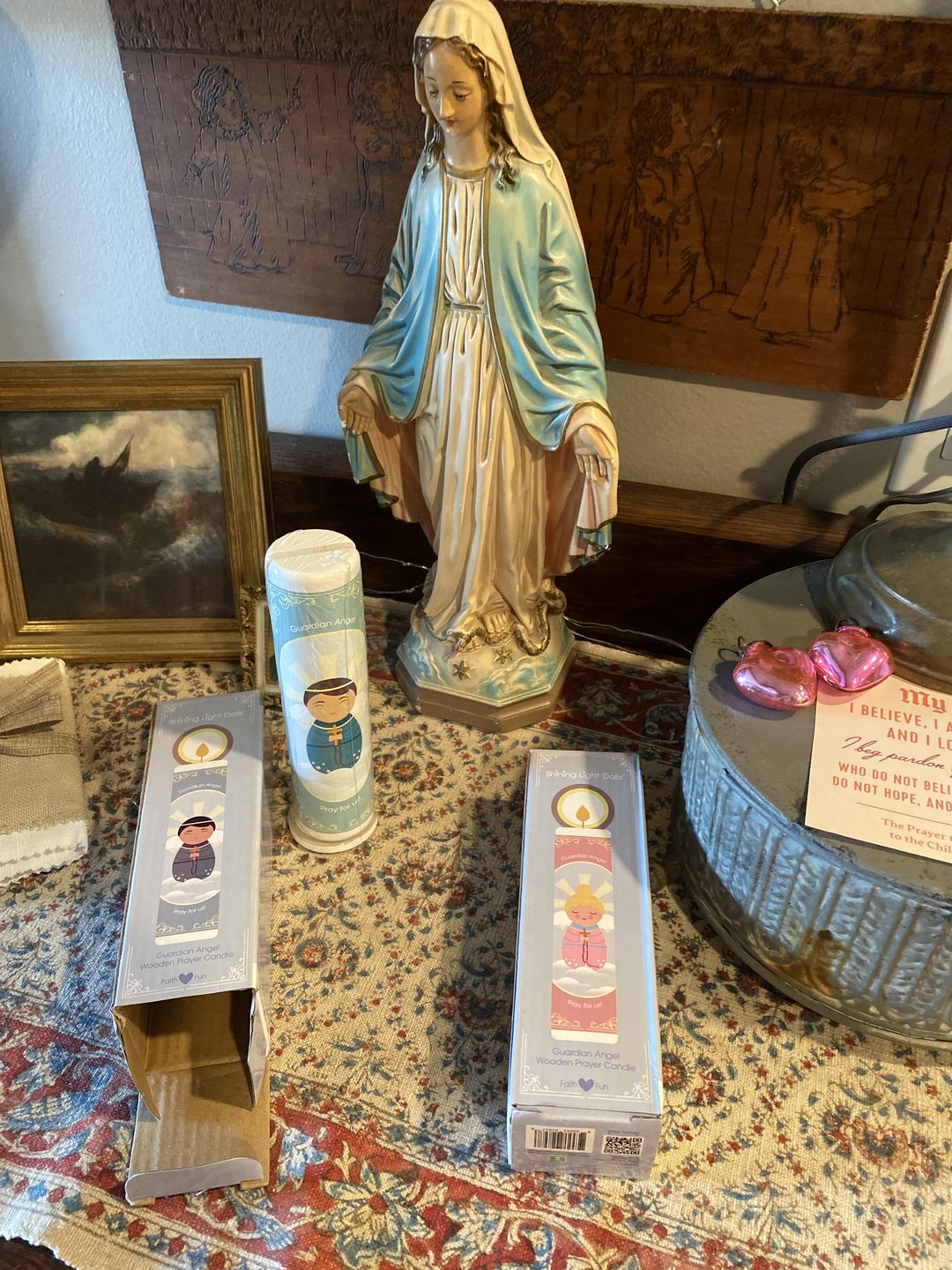 Customer photo review of Guardian Angel Wooden Prayer Candle