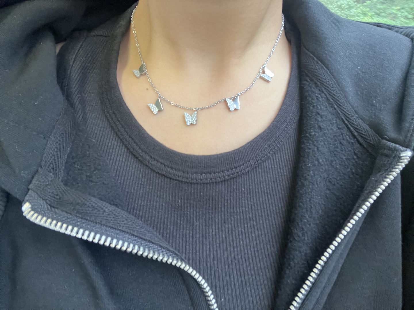 Customer photo review of Crystal Butterfly Halskette | 18K vergoldet