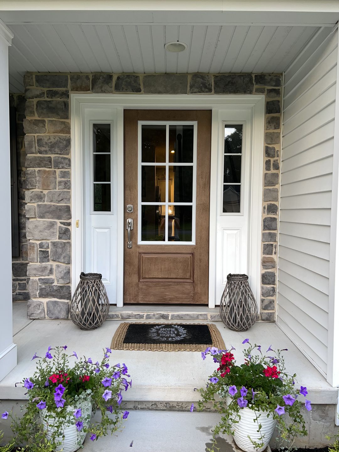 Customer photo review of 36" Mahogany Grain Fiberglass Entry Door Slab (3/4 Lite)