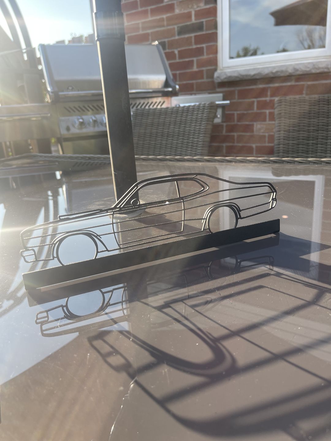 Customer photo review of Your Custom Car Standing Silhouette Metal Art