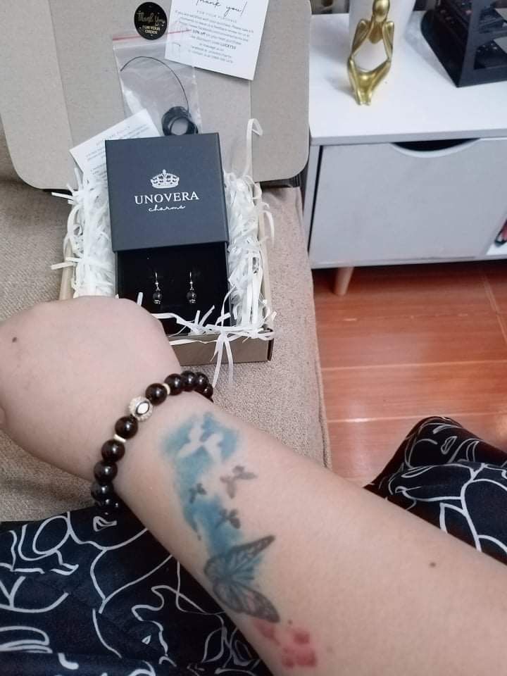 Customer photo review of Evil Eye Bracelet for Positive Energies, Good Luck, Good Karma & Protection