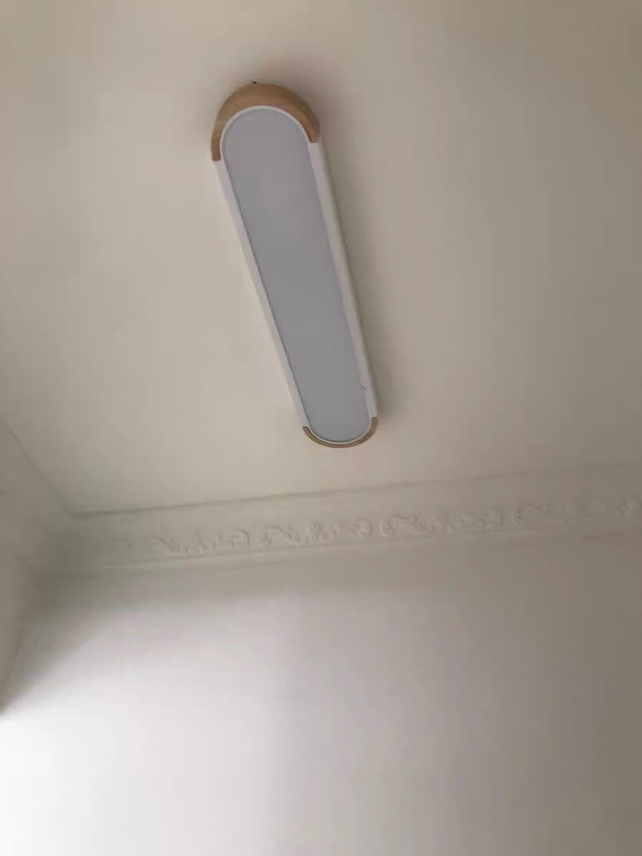 Customer photo review of Oval Led Flush Mount With Wood Accent