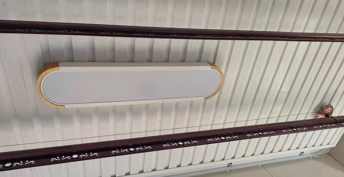 Customer photo review of Oval Led Flush Mount With Wood Accent
