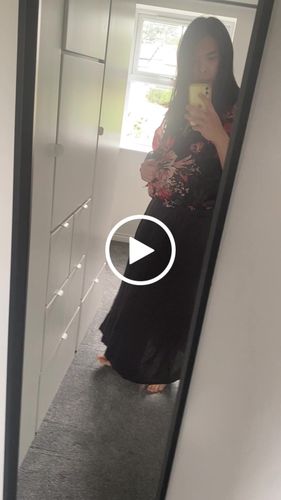 Customer video review of Slanted Placket Large Floral Print Shirt