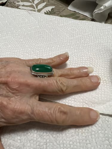 Customer photo review of Green Onyx Solid 925 Sterling Silver Ring Jewelry