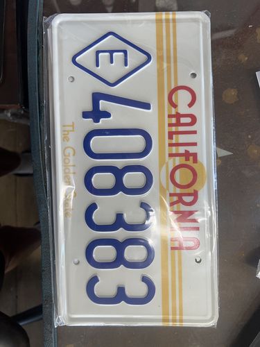 Customer photo review of 1984 STATE EXEMPT CALIFORNIA LICENSE PLATE THE GOLDEN STATE 6"x12" (156.5mm x 305mm)