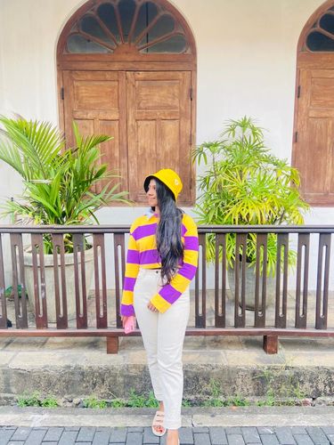 Customer photo review of Love Bug Polo Neck Crop T Shirt