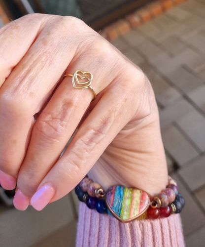 Customer photo review of Overlapping Hearts Ring in 9ct Yellow Gold