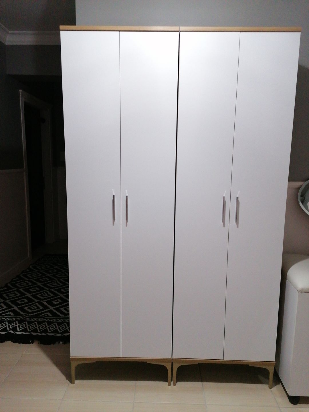 Customer photo review of Rani EA116 Ayakkabılık Portmanto 7 Raflı Çok Amaçlı Dolap Sepet Ceviz - Beyaz
