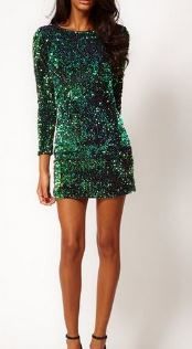 Customer photo review of Emerald Green Sequins on Velvet