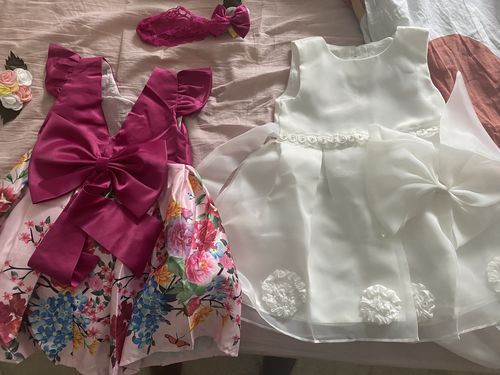 Customer photo review of Flower Girl Dresses Baby Girl Easter Dress Toddler Beaded Crew Neck Fluffy Cake Birthday Party Dress