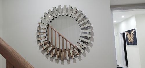 Customer photo review of Modern Sunburst Beveled Round Mirror 36"