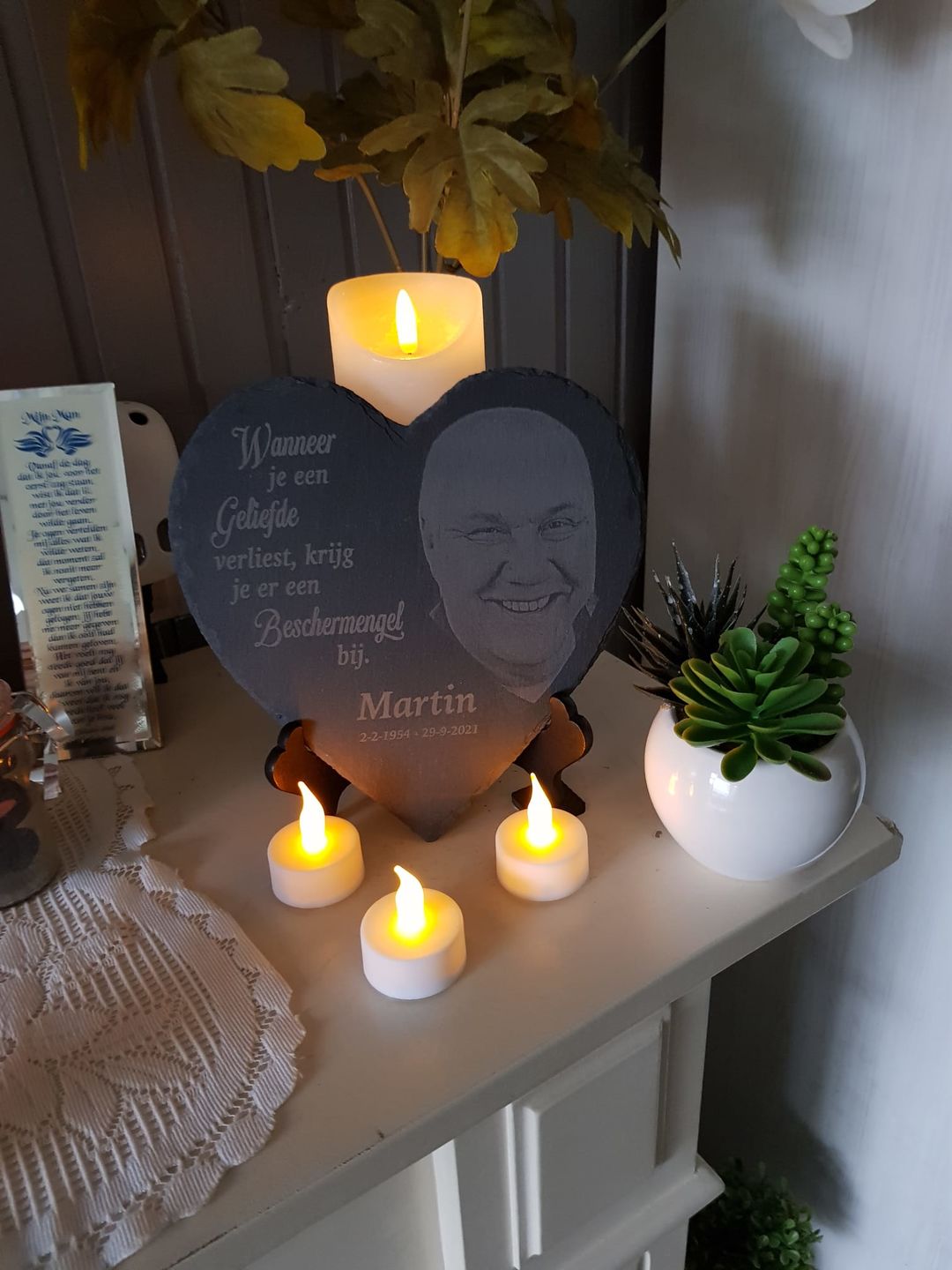 Customer photo review of Beschermengel - Gepersonaliseerd hart van leisteen