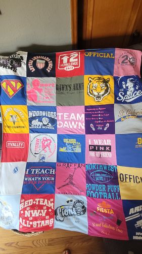 T-shirt quilt featuring south valley high school football team, woodbridge high school sports team by Andrea from MO