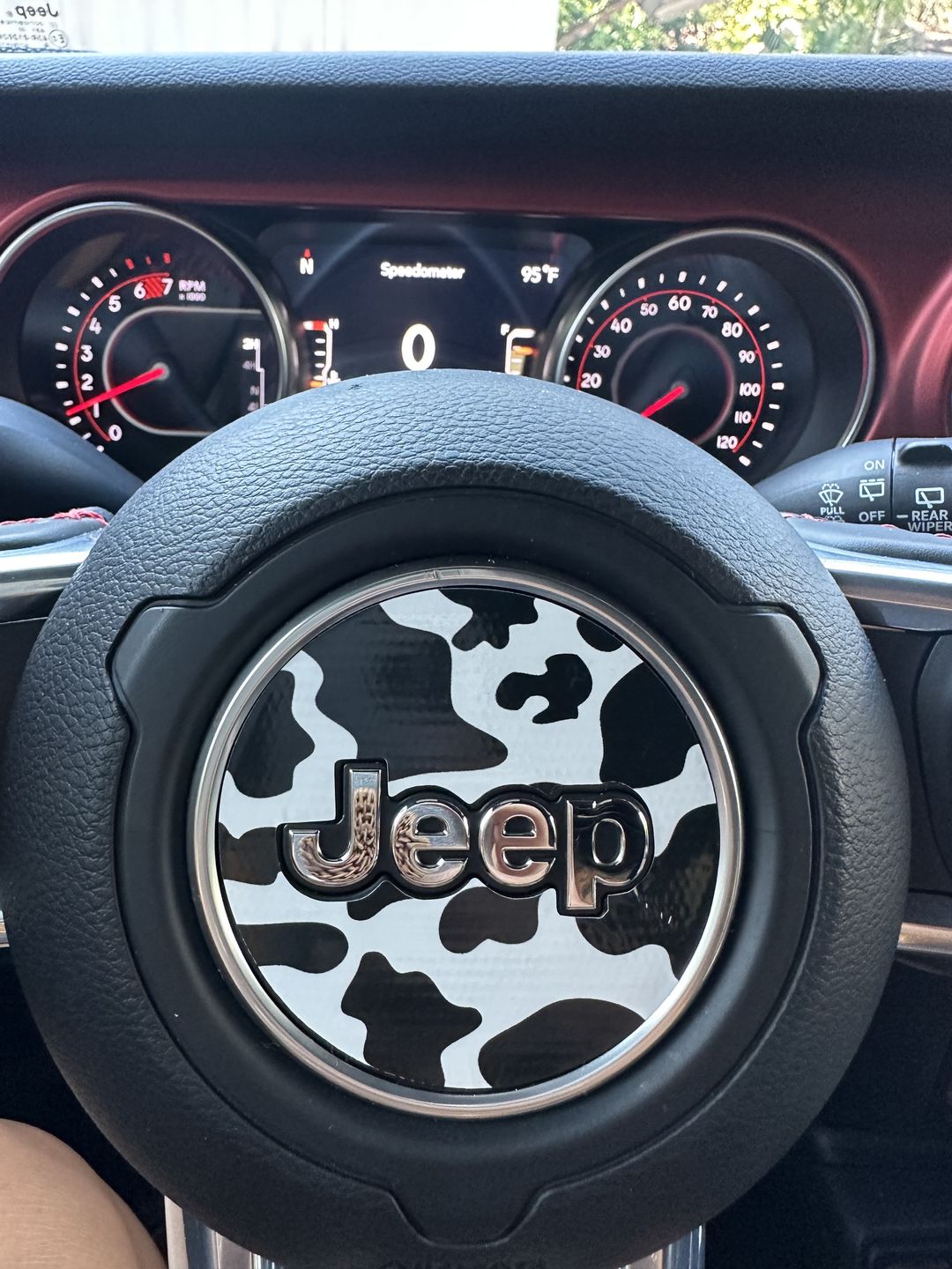 Customer photo review of Animal Print Steering Wheel Decal for Jeep