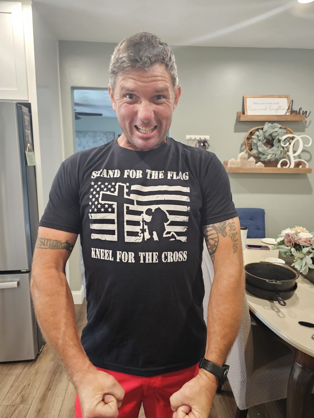 Customer photo review of Kneel For The Cross - Tee