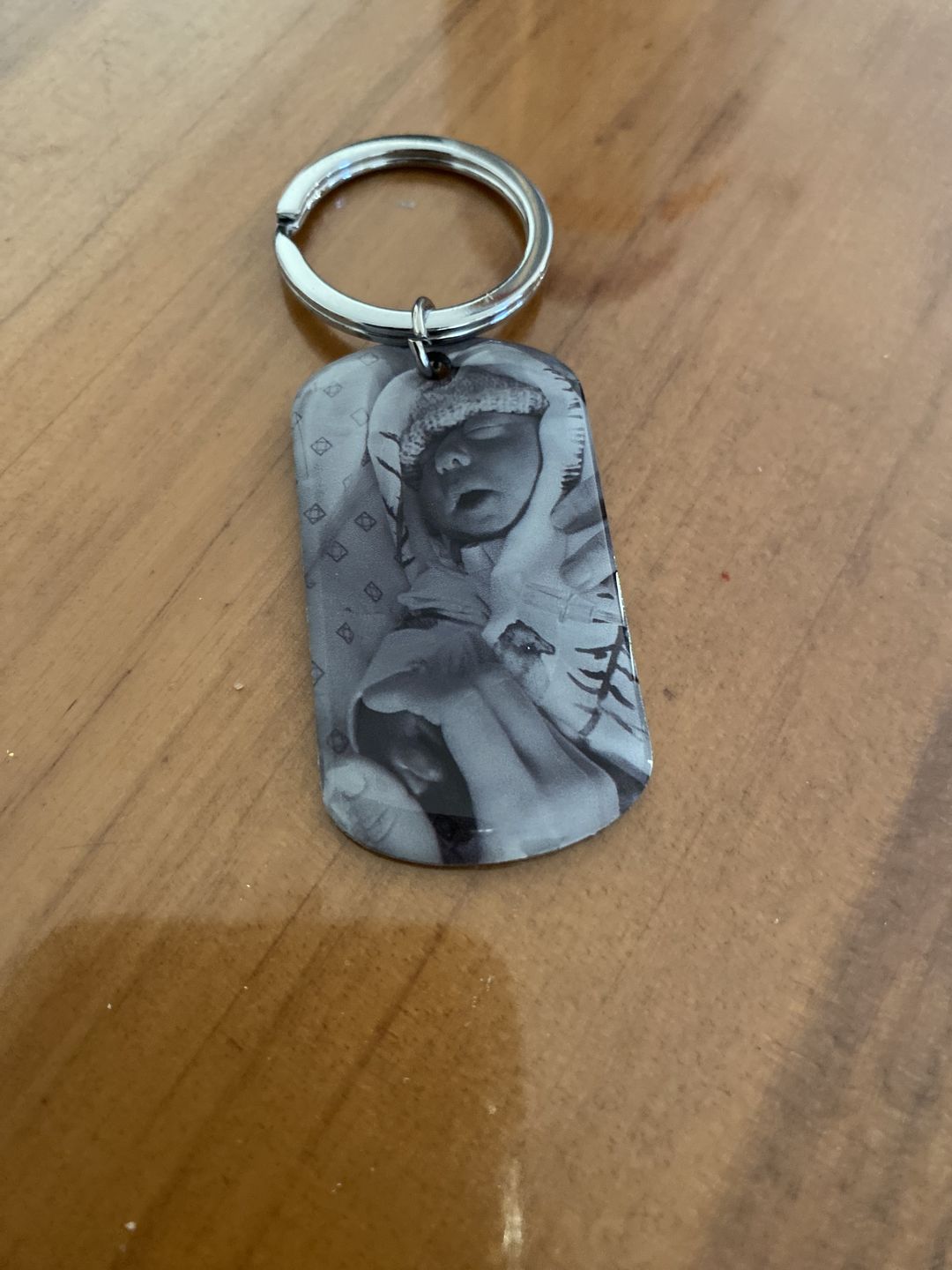 Customer photo review of I Will Carry You With Me Until, Personalized Keychain, Memorial Gifts, Custom Photo