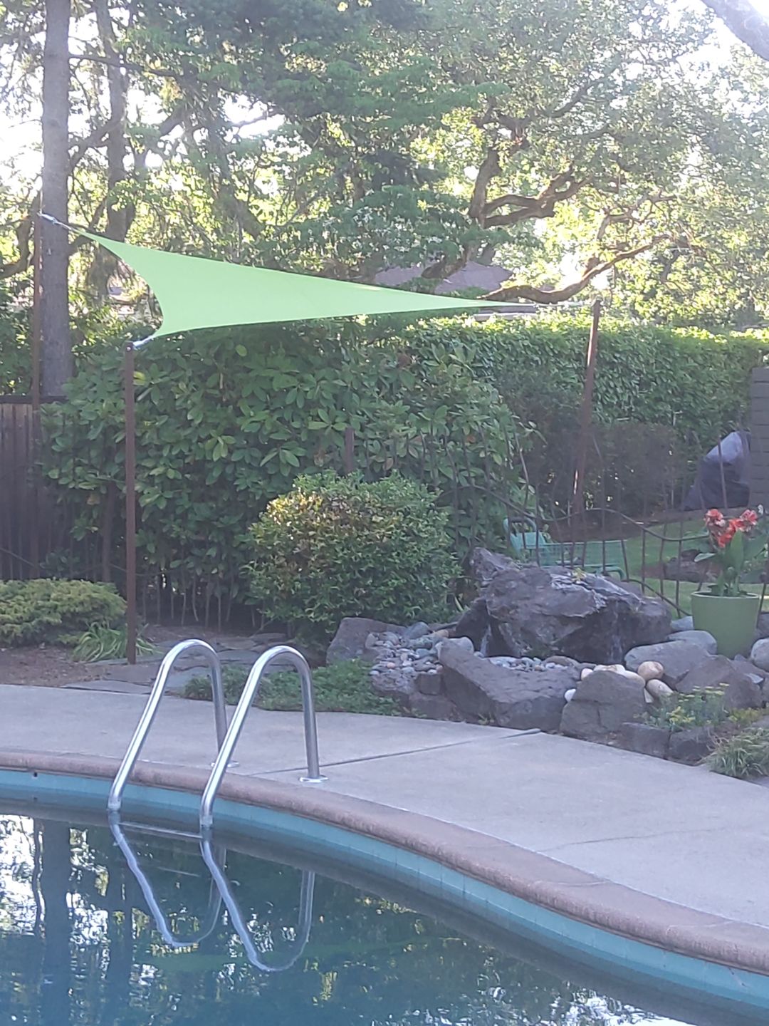 Customer photo review of Opaque Privacy Protection Outdoor Waterproof Sun Shade Sail Canopy Triangle UV Block for Patio