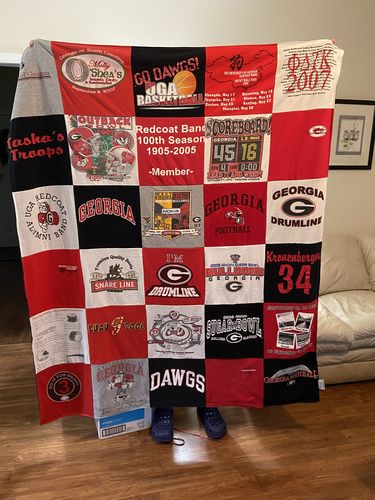 T-shirt quilt featuring georgia bulldogs football team by Sherry from GA