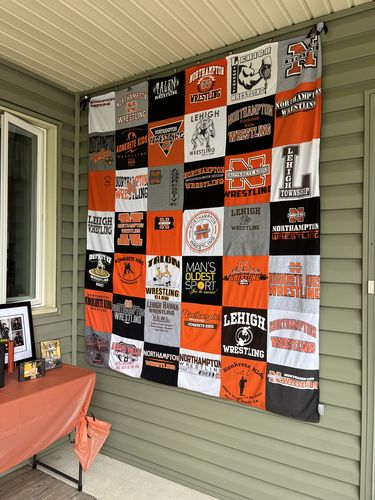 T-shirt quilt featuring northampton wrestling team by Jennifer  from PA