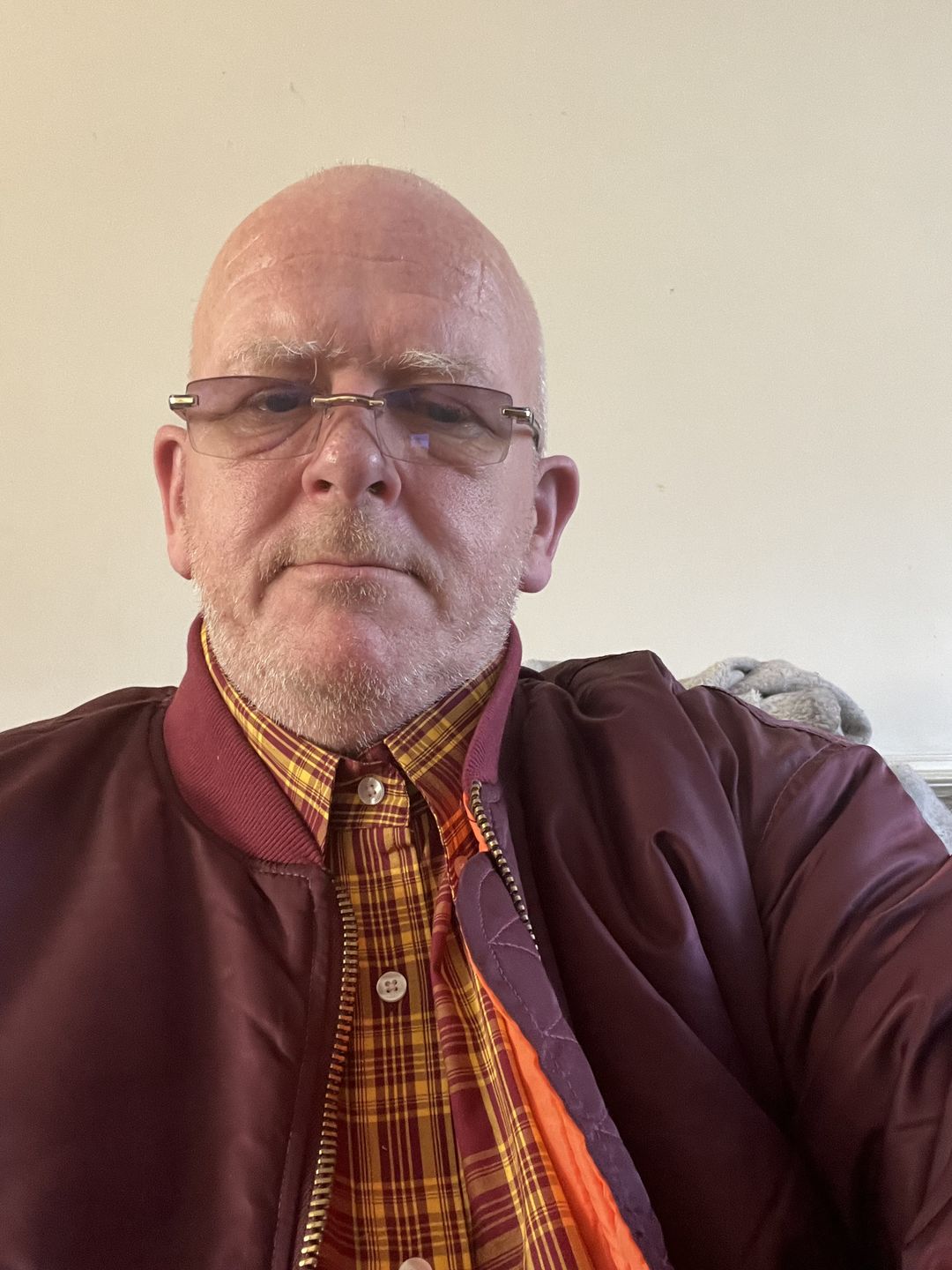 Customer photo review of Burgundy & Mustard Check Shirt- CK-51 - UP TO 5XL